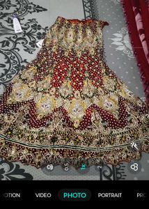 Heavy Bridal Maroon Stone work Lehenga