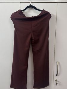 Wide Leg Pants - Burgundy