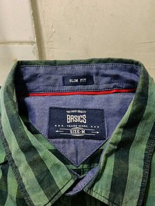Men's Green Plaid Slim Fit Shirt