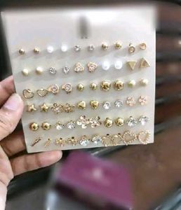 Set of 30 Pairs Stud Earrings