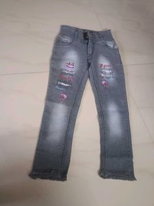 Cute Grey Denim Jeans for Girls