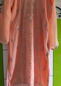 Peach Embroidered Kurta Set