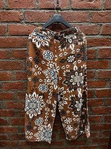 Brown Floral Print Palazzo Pants