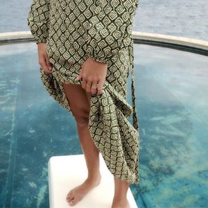 Zara Limited Edition Printed Bohemian Midi Dress