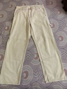 Cream Carpenter Style Jeans
