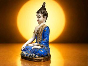 Buddha Showpiece Blue and golden