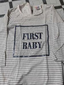 Cute Striped "First Baby" Top