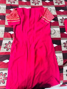 Elegant Red &amp; Cream Kurta Set with Dupatta