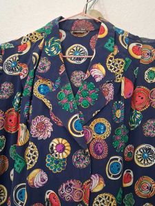 Vintage Print Midi Dress