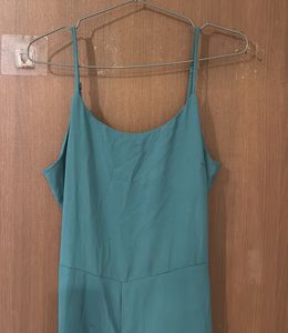 Kazo Teal Spaghetti Strap Jumpsuit