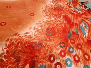 🇳🇿💫🎀Elegant Orange Floral Print Saree