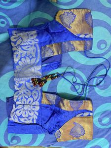 Royal Blue Saree with golden Border