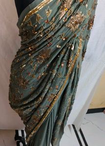 3D sequence hand  uquin work 💯  🤩  saree