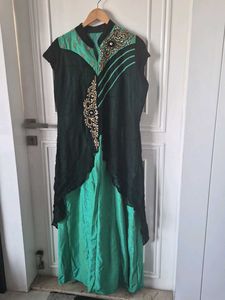 Elegant Teal & Black Kurta Set