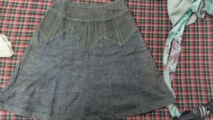 Boho Denim Skirt with Studs