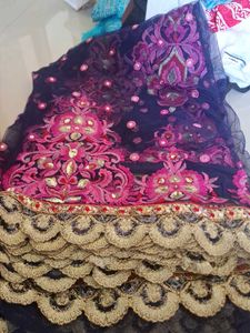 net embroidery saree new