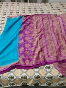 Original silk saree with stiched blouse