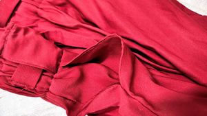 Maroon Elastic Waist Pants
