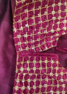 Purple Saree With Blouse