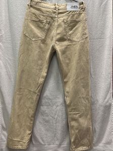 Tan Straight Leg Denim Jeans