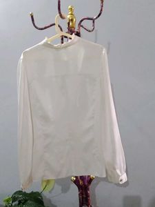 Elegant White Sheer Button-Up Blouse