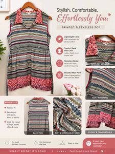 Printed Sleeveless Top