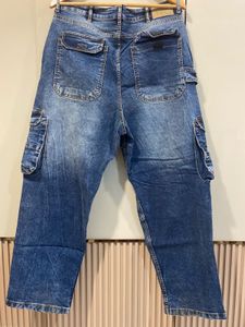 Blue Denim Cargo Pants