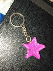 Handmade Pink Star Keychain
