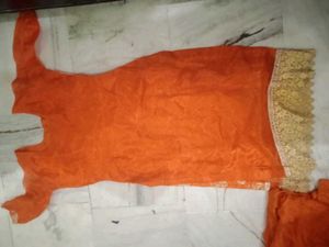 Elegant Orange Kurta Set with Dupatta