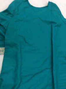 Beautiful Teal Embroidered Kurta Set with Dupatta