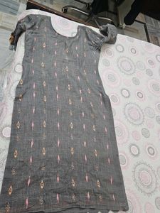 Elegant Grey Kurta Set with  Pant