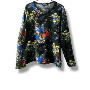 Vibrant Paisley Print Long Sleeve Top