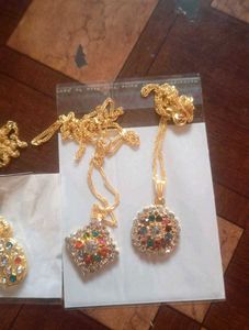 Elegant Gold Plated Pendants with Stones