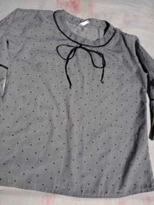 Gray Polka Dot Bow top