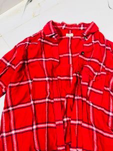 Red Plaid Long Sleeve Shirt