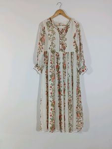 Cream Printed Casaul Dress (Women)