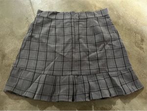 Plaid Design Fishtail Skirt With Built in Shorts