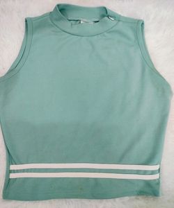 Mint Green Mock Neck Crop Top