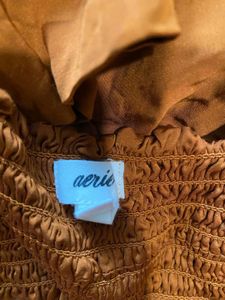 Aerie Satin Plunge Top - Copper Bronze