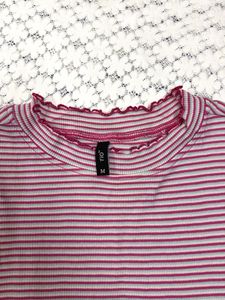 Striped Lettuce Hem Top