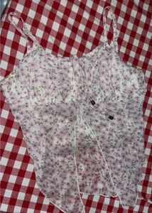 Floral Cami Top with Tie Detail