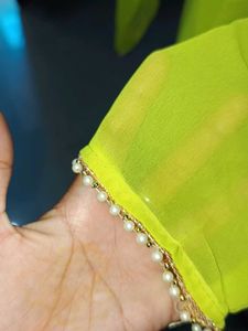 Lime Green Embroidered Anarkali