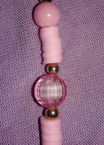 Cute Pink Beaded Flower Bracelet