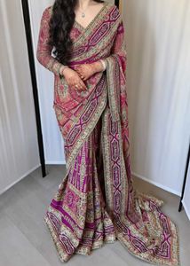 Exquisite Embroidered Silk Saree