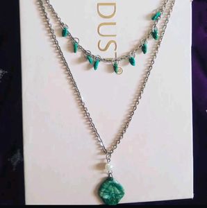 Layered Necklace with Turquoise Accents