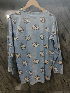 Cute Blue Cartoon Long Sleeve T-Shirt