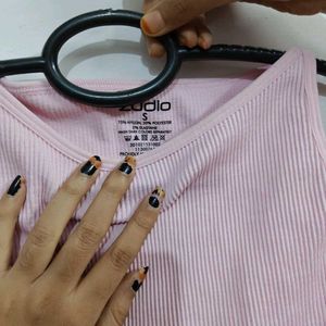 Ribbed Pink Crop Top