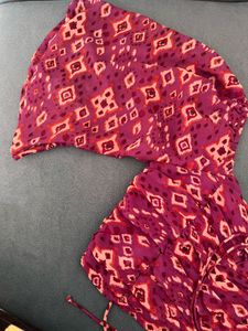 Boho Print Smocked Crop Top