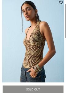 Westside Sheer Animal Print Halter Top