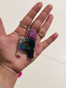 Custom SR Letter Resin Keychain Set